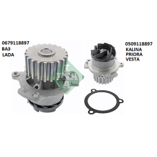 Насос водяний ВАЗ 110, 111, 112, KALINA 1.4-1.6 01.95- (INA)