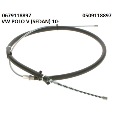 Трос ручника VW Polo V 10- (1658/960)