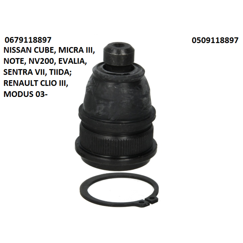 Шарова опора RENAULT CLIO III, MODUS; NISSAN CUBE, MICRA III, NOTE, NV200/EVALIA, SENTRA VII, TIIDA 03-