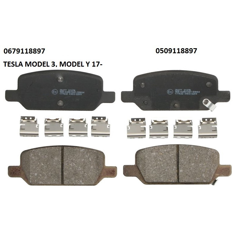 Колодки задні TESLA MODEL 3, MODEL Y 17-