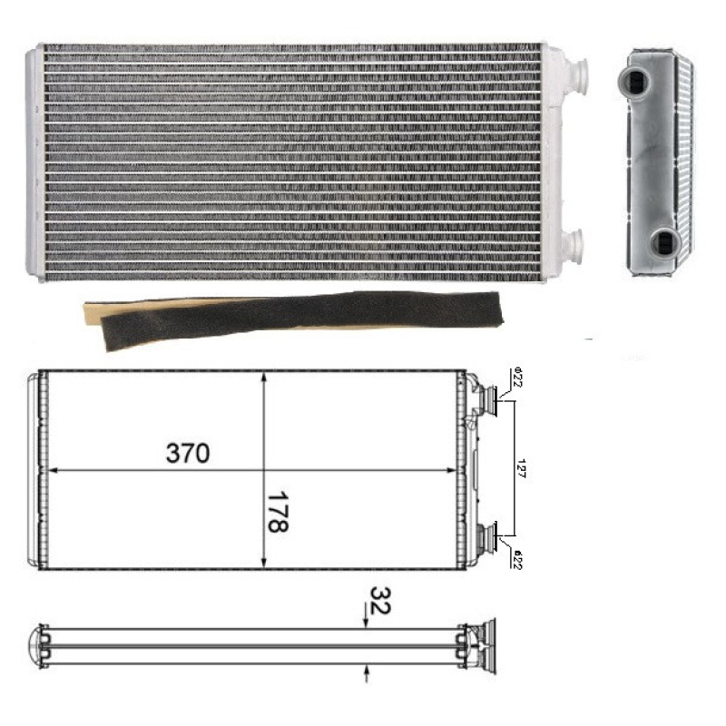 Радіатор пічки MAN TGA, TGL I, TGM I, TGS I, TGX I 00-