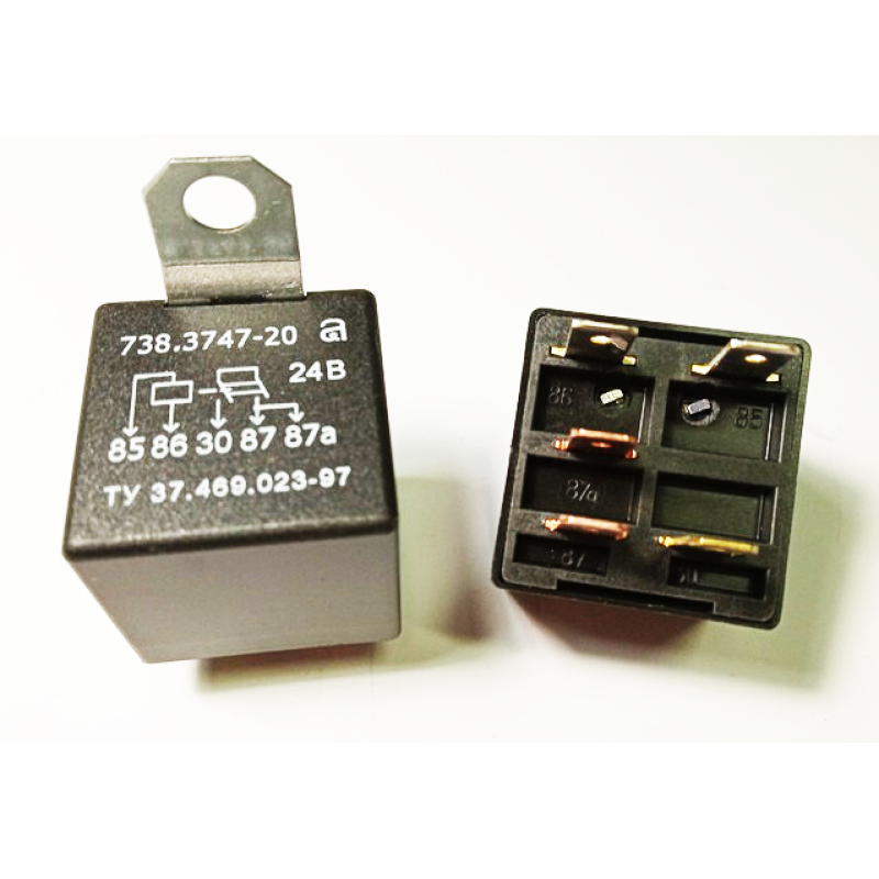 Реле стартера 24 В, 50 А, 5 контів. КАМАЗ, КРАЗ, МАЗ, ПАЗ, УРАЛ та свічок розжарювання ГАЗ-3309